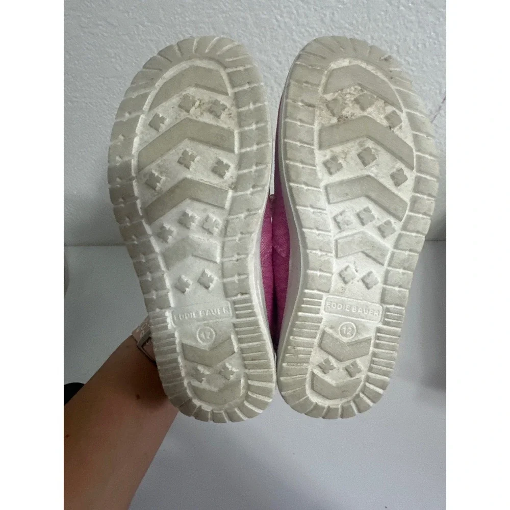Eddie Bauer Roslyn Kids Pink Fabric Moc Toe Slip On Sneakers Size 12